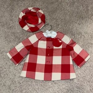 Janie and Jack baby girl coat and hat set